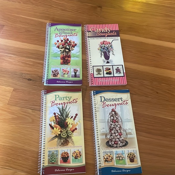 Set of 4  candy, fruit & appetizer bouquet design books - Picture 1 of 3